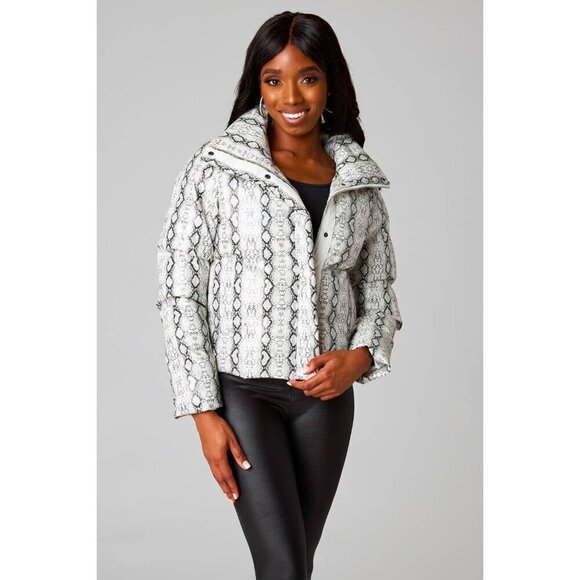 Addison White Snake Puffer Jacket - Picture 1 of 5